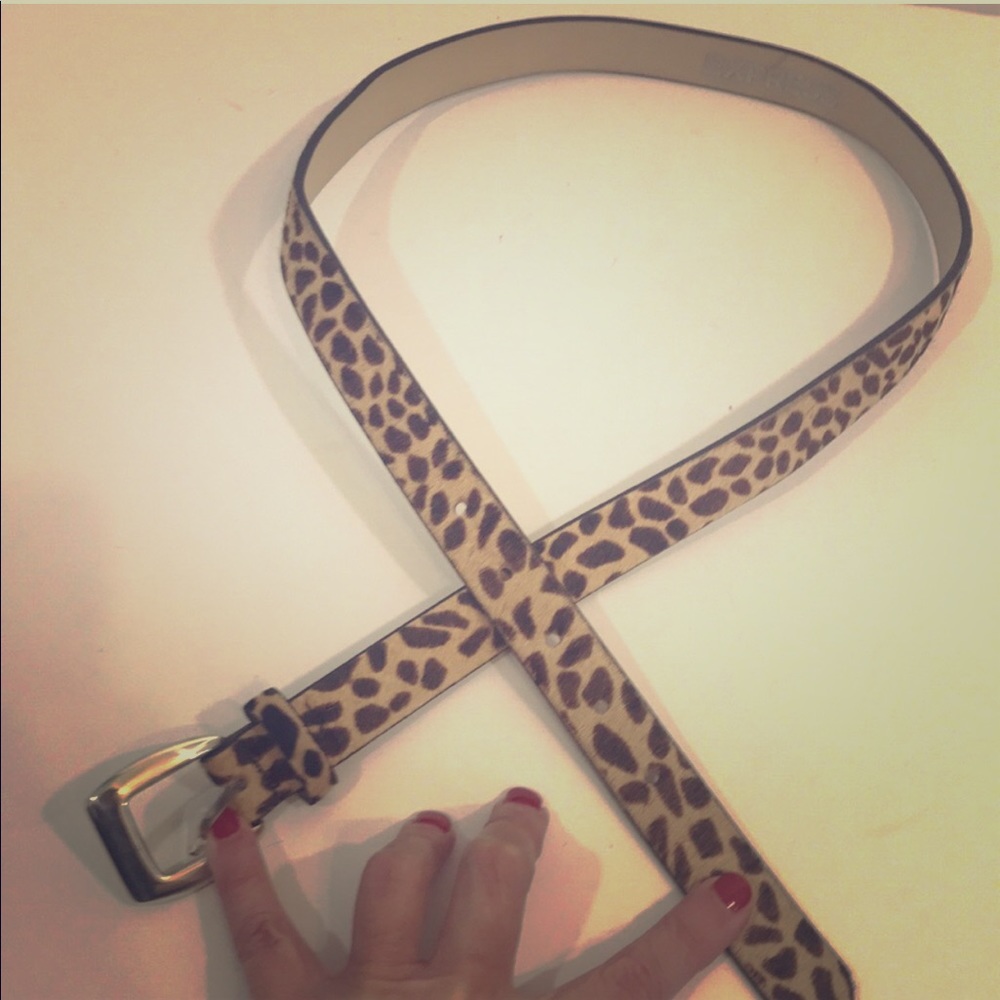 Express Leopard Print Leather Belt size L